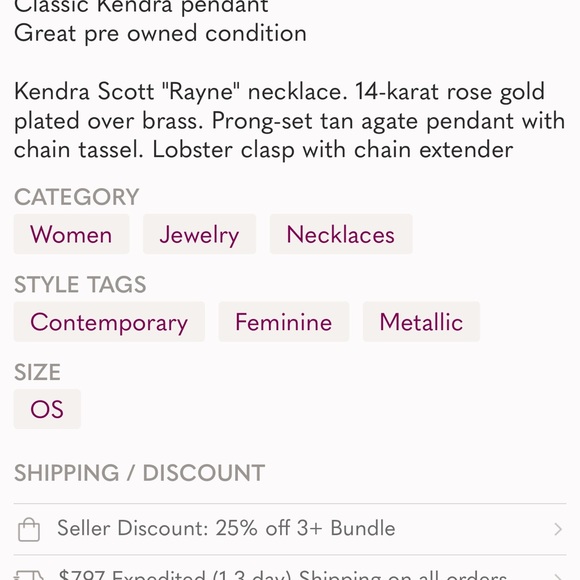 Kendra Scott Rayne necklace gently worn - Picture 4 of 5